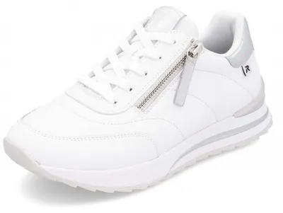 Produktbild von Rieker Damen Sneaker Leder Reißverschluss lose Einlagen leicht rutschfest W2402, Größe:38 EU, Farbe:Weiß
