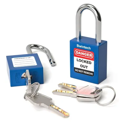 Immagine prodotto di Lucchetti di sicurezza da 38 mm, colore blu scuro, confezione da 2 pezzi, per sistemi di blocco e identificazione
