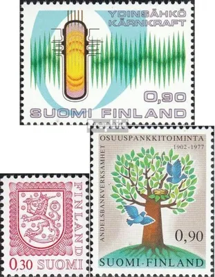 Produktbild von Briefmarken Finnland 1977 Mi 806,807I,809 (kompl.Ausg.) postfrisch Atomenergie