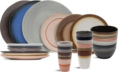Productafbeelding van Studio Tavola Serviesset Earth 30-delig / 6 personen - 6 dinerborden, 6 ontbijtborden, 6 kommen, 6 koffiekopjes en 6 koffiebekers