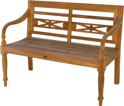 Produktbild von Teako Design Gartenbank Aoste Teakholz Massiv Wetterfest 120x50x85cm