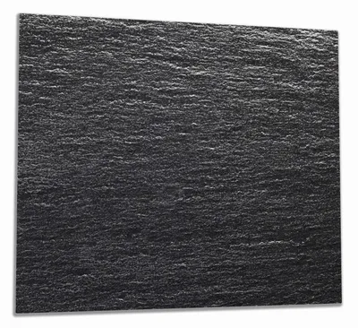 Produktbild von Wallario Herdabdeckplatte aus Glas, Größe 60 x 52 cm 1-teilig, Motiv Muster schwarz-weiße Steintafel Optik