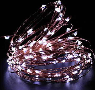 Produktbild von 10M 100LED USB Kupferdraht Micro Kaltweiß Lichterkette mit Fernbedienung Wasserdicht Innen Weihnachten Party Deko