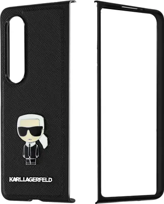 Obrázok produktu pre Puzdro Karl Lagerfeld KLHCZFD4IKMSBK pre Samsung Galaxy Z Fold 4 F936, čierne, čierne, Saffiano Ikonik Metal