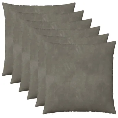 Image de vidaXL, housses de coussin, 6 pièces, HEERLEN, gris clair, 60 x 60 cm, velours