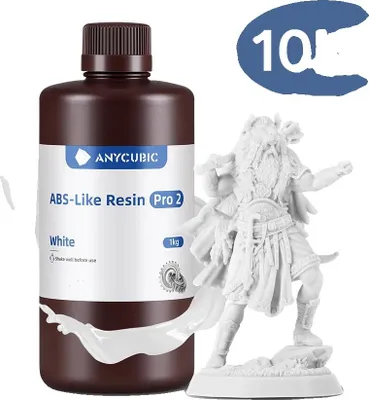Image de résine 3D, haute précision Sensibilité aux UV, compatible avec les imprimantes LCD et DLP, 10kg Blanc