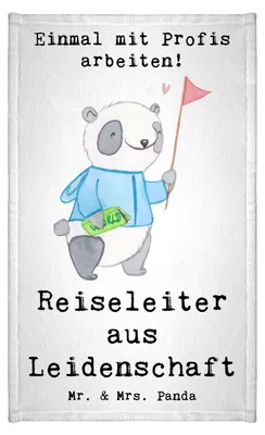 Produktbild von Mr. & Mrs. Panda Gästetuch Reiseleiter Leidenschaft - Weiß - Geschenk, Gästehandtuch 30x50, Handtuch Klein, gäste wc, Mini-Handtuch