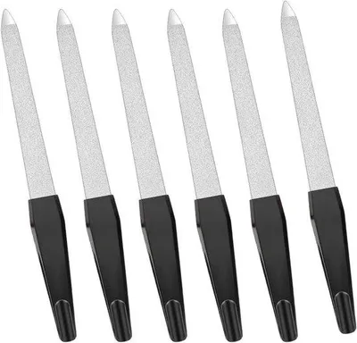 Produktbild von Professionelle Nagelvijl-Set - 6-teilig, schwarz, doppelseitig, antislip, für Fingernägel und Zehennägel, für natürliche Nägel