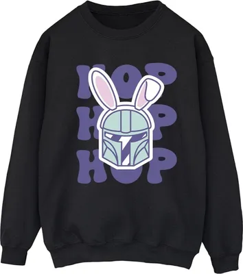 Produktbild von Star Wars - "The Mandalorian Hop Into Easter" Sweatshirt für Damen BI39902 (L) (Schwarz)