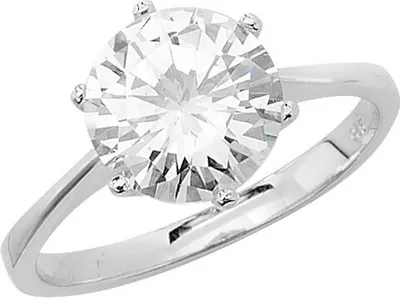 Produktbild von Klassischer 925 Sterling Silber Solitär Verlobung Damen - Ring mit Zirkonia, 49 (15.6); TRS22161RSJ