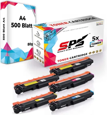 Produktbild von Druckerpapier A4 + 5x Multipack Set Kompatibel für Brother DCP-L 3510 CDW (TN-243C, TN-243M, TN-243Y, TN-243BK) Toner