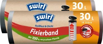 Produktbild von Swirl Fixierband Müllbeutel 30 Liter - 10 stk./Rolle - 47x78cm (2er Pack)