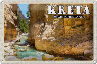 Produktbild von Blechschild Reise 30x20cm Kreta Griechenland Schlucht von Samaria