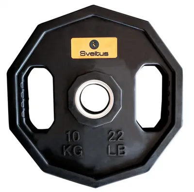 Image de disque d'haltères Olympic 10 kg acier/caoutchouc noir