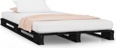 Obrázek produktu pro vidaXL Paletová postel černá 75x190 cm Borovicový masiv