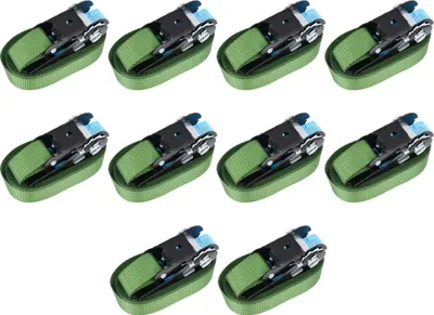 Image de Sangles d’arrimage à cliquet 10 pcs 800 daN 6 m Vert