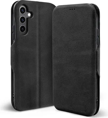 Produktbild von Conie Retro Klapp Tasche für Samsung Galaxy S24 FE Kartenfach Hülle Rundumschutz in Schwarz