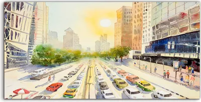 Produktbild von Coloray Acrylbild 140x70  Wandbild Acrylbilder Wahrzeichen der Stadt Straße