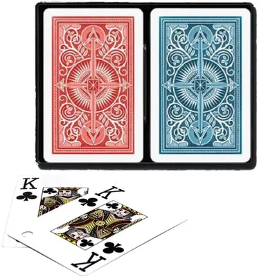 Produktbild von KEM Pokerkaarten KEM 2-pack 100% Blauw/Rood