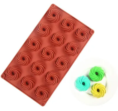 Immagine prodotto di Mini stampi a forma di gugelhupf, set da 2, in silicone, a spirale, per donuts, muffin e cioccolata