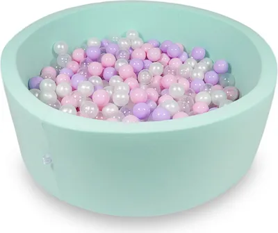 Produktbild von Dry Pool 110x40cm Mint mit 500 Bällen: Hellrosa, Perlmutt, Transparent, Heidekraut