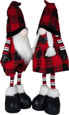 Produktbild von Wichtel 45cm Wackelgnom, Pärchen, 2er Set Dekofigur Weihnachten