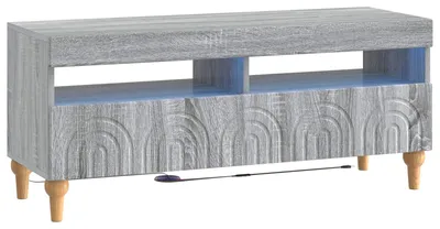 Image de Meuble TV LED Sonoma-gris, en panneaux de particules