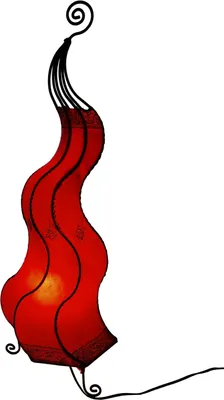 Image de Lampe orientale Lampe henné marocain en cuir Lampe de table Lampadaire Mogador Roue de fleurs 80 cm, rouge