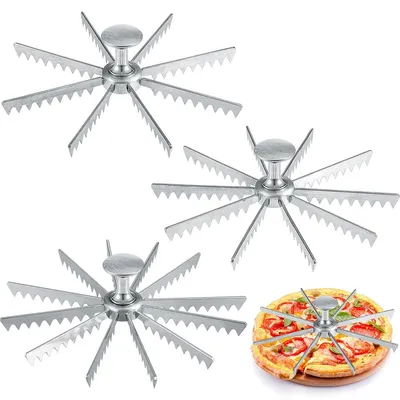 Produktbild von 3er set Pizzaschneider,Pizzaschneider aus Aluminiumlegierung,Abnehmbarer Pizzaschneider,8-12 Zähne optional,ideal für den Heimgebrauch