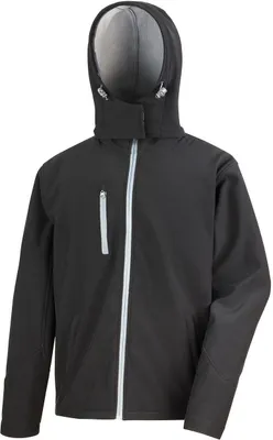 Produktbild von Result Core R230M | Mens Core Lite Hooded Soft Shell Jacket - Farbe: Black/Grey - Größe: 3XL