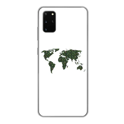 Produktbild von MuchoWow® Handyhülle Schutzhülle Hülle für Samsung Galaxy S20 Plus Weltkarte - Grün - Blätter Silikon Softcase Handy Hülle - Hartschale