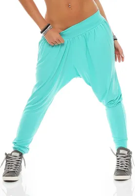 Immagine prodotto di Pantaloni aladino da donna, taglia S/M; verde menta