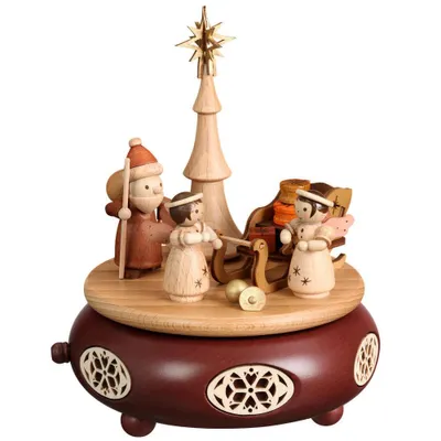 Obrázek produktu pro Hrací skříňka Santa Claus Bescherung přírodní ŠxVxH 12x17x12cm NOVINKA