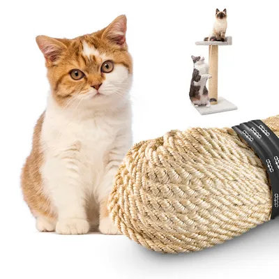 Produktbild von Natürliches Sisal Seil für Kratzbaum Katzenbaum Kratzseil DIY Fuer Katzen Ersatzteile 8mm 5m