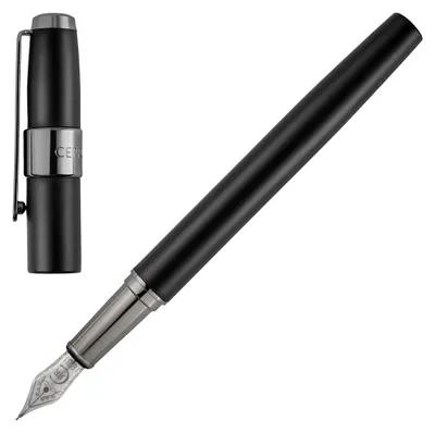 Produktbild von Cerruti Füllfederhalter Block Schwarz Mattlack Gunmetal-Akzente Ø 10 mm, 137 mm