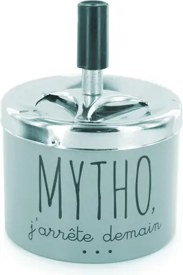 Produktbild von CMP TB1033 Design-Aschenbecher aus Metall mit humorvoller Aufschrift, grau