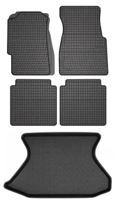 Zdjęcie produktu dla Dywaniki gumowe + mata bagażnika do Honda Civic VI 1995-2001 (hatchback, 3-drzwiowy) – czarne, dopasowane – Wielganizator SolidPRO