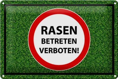 Produktbild von Blechschild Hinweis 30x20cm Rasen Betreten verboten Deko