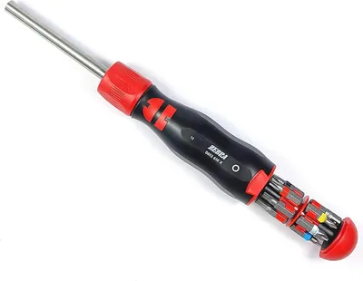 Produktbild von Würth 06136104 Ratschen-Magazin-Schraubendreher mit praktischem Bit Magazin Bit Magazin im Griff inkl. 12 Bits für für Holz / Bau