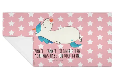 Produktbild von Mr. & Mrs. Panda Handtuch Einhorn Schnuller - Rot Pastell - Geschenk, gesichtstuch, Mama, 50x100, Einhörner, Baby, Flauschtuch, frottierhandtuch, Unicorn, Geburtstag