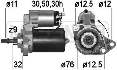 Produktbild von ERA 220097A Starter Anlasser 0,8kW für VW GOLF III (1H1) 12V