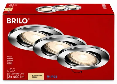 Produktbild von Briloner PRISMA LED Einbaustrahler 3er Set Chrom GU10 3x5W 400lm Schwenkbar