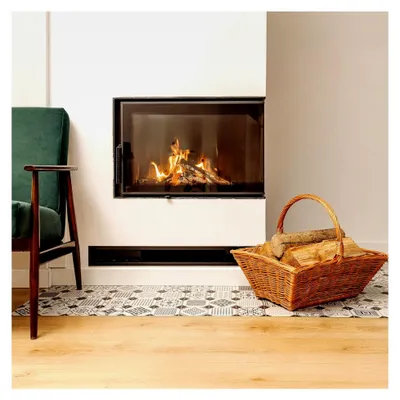 Produktbild von Großer Kaminholzkorb aus Weide | 50 x 40 x 37 cm | Brennholzkorb mit Jute-Innenfutter | Weidenkorb | Holztragekorb
