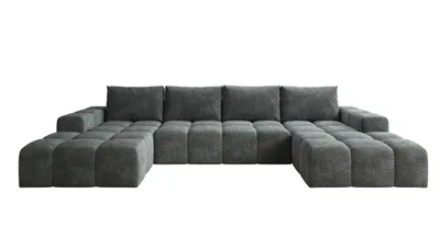 Produktbild von Moebelfest Sienna Ecksofa U-Form Couch Dunkel Grau Webstoff