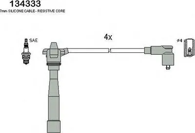 Produktbild von HITACHI 134333 Zündkabelsatz Zündleitungssatz