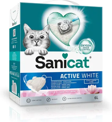 Productafbeelding van Klonterende kattenbakvulling - witte mineralen - lotusbloemgeur - 6 l