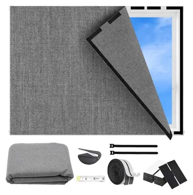 Verdunkelungsrollo ohne Bohren, 100% blickdicht, 150x200 cm, grau