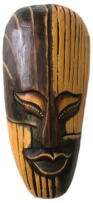 kleine Maske Zauberer aus Holz, Größe 20 cm, Holz-Maske aus Bali, Wandmaske