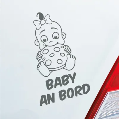 Produktbild von Auto Aufkleber Baby an Bord on Tour Lustig 17x28 cm Grau Sticker Heckscheibenaufkleber
