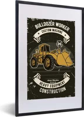 Produktbild von MuchoWow® MuchoWow® Gerahmtes Poster Bulldozer - Retro - Angebot 40x60 cm - Poster mit zchwarzem Bilderrahmen - Poster in Rahmen